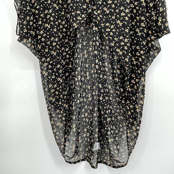 LEITH Kimono Oversized Chiffon Floral Batwing Sheer Coverup Women's Sz XS / S - Picture 4 of 6